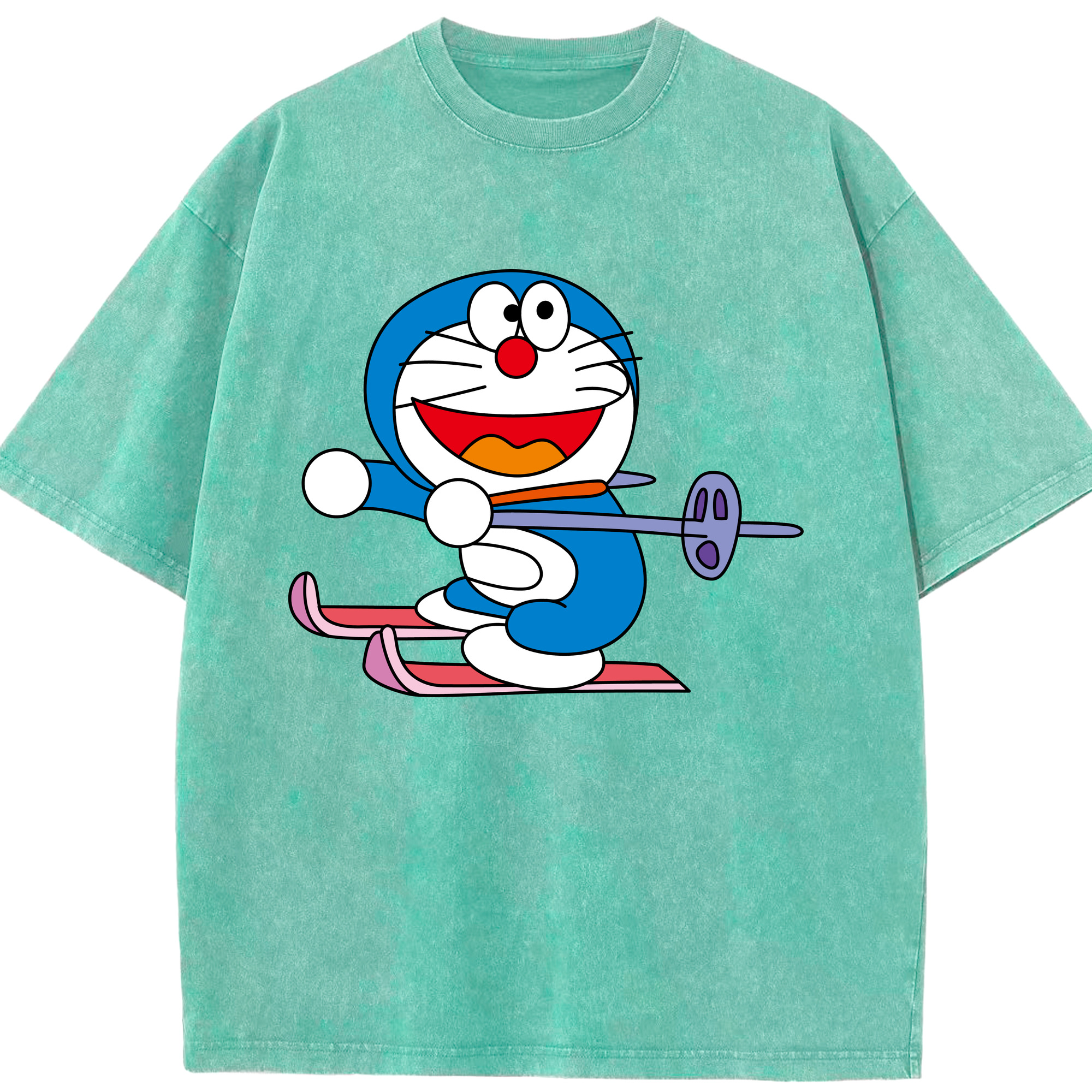 （画像用） ドラえもん Doraemon 綿100% ヴィンテージ風 半袖Tシャツ（フロントプリント）